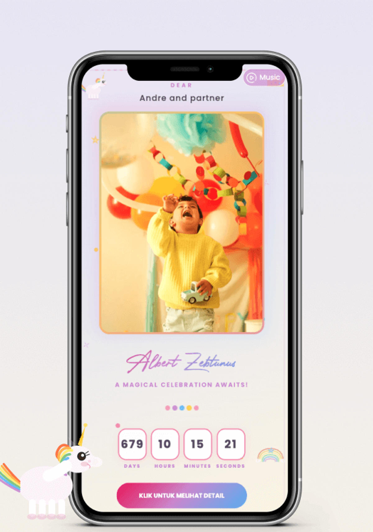 Theme Unicorn Rainbow